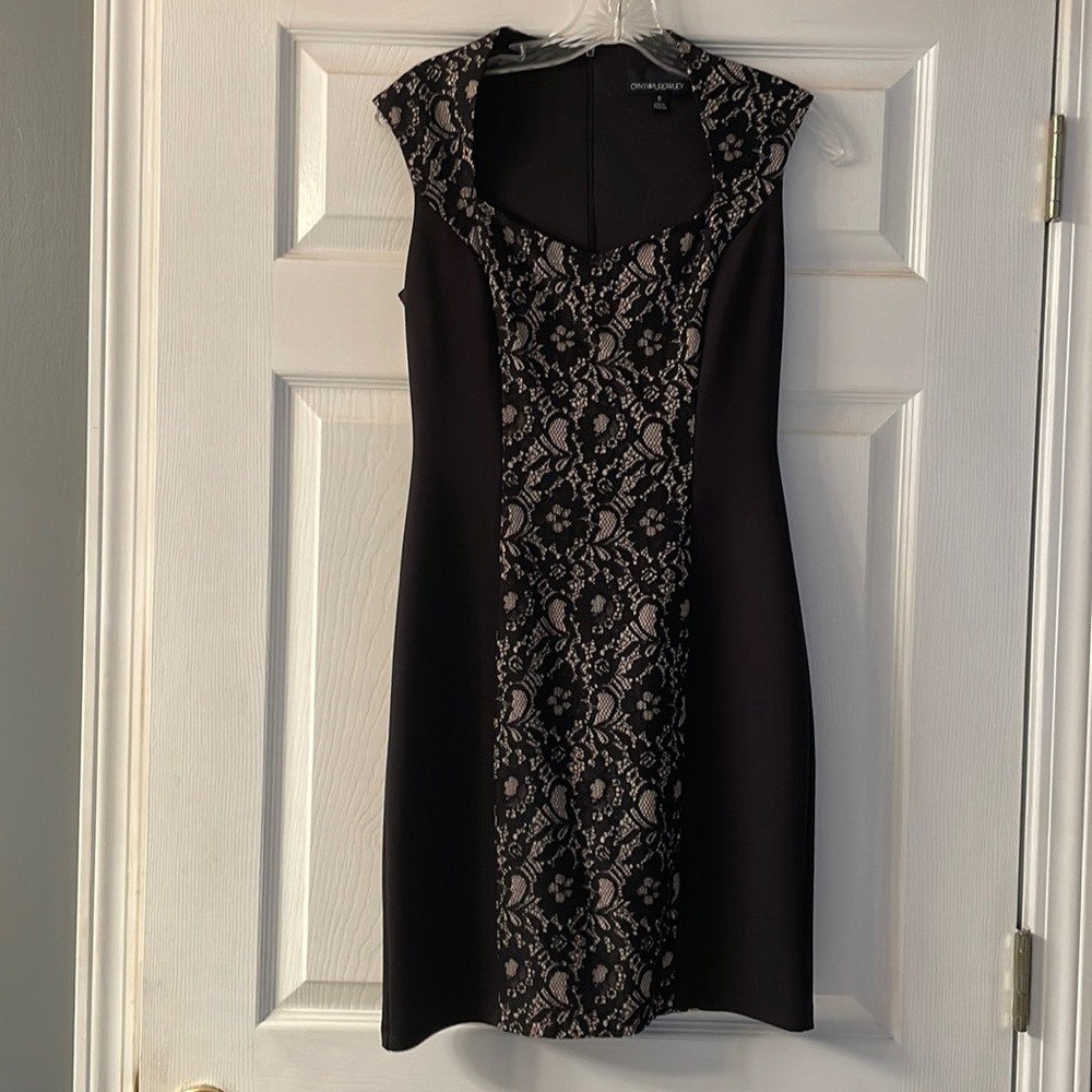 Black and Tan Lace Dress